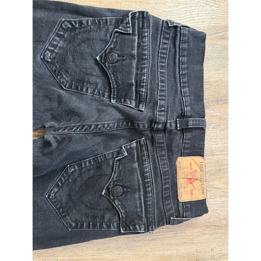True Religion Ricky Relaxed Straight Jeans Black Washed Denim Size 29 Mens